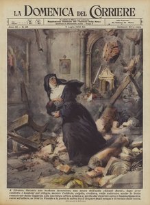 In Livorno, während eines barbarischen Überfalls, eine Nonne des Giosue Borsi Asyls, nachdem sie geführt hat...