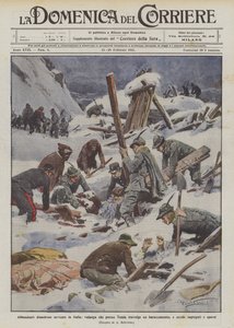 Schwere Schneefälle in Italien, Lawine bei Tenda begräbt ein Lager von Achille Beltrame
