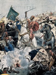 BELTRAME, Achilles (1871-1945). Krieg in Marokko. Die Rebellen greifen erneut Casablanca an, werden aber von der französischen Artillerie getötet von Achille Beltrame