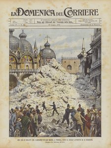 Was vom Glockenturm von San Marco in Venedig nach dem Einsturz am 14. dieses Monats übrig blieb von Achille Beltrame