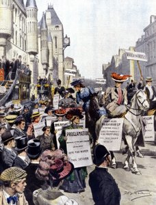 Demonstrationen in London im September 1908 von Achille Beltrame