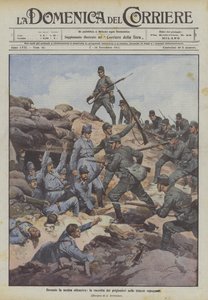Während unserer Offensive, die Sammlung der Gefangenen in den eroberten Schützengräben von Achille Beltrame