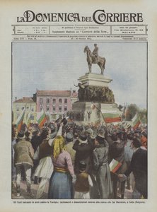 Die Balkanstaaten in Waffen gegen die Türkei, Aufrufe und Demonstrationen um die Statue