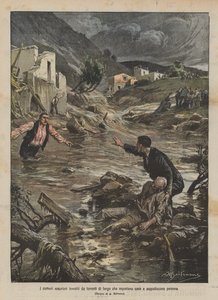 Die vesuvianischen Gemeinden von Schlammlawinen getroffen, die Häuser wegspülen und Menschen begraben