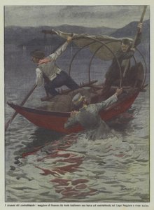 Die Dramen des Schmuggels, ein Finanzmajor versucht ein Schmuggelboot aufzuhalten