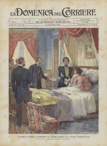 Das Drama von Bologna, die Zustellung des Haftbefehls an Gräfin Bonmartini-Murri von Achille Beltrame