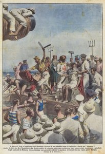 Der Herzog von York beim Überqueren des Äquators während seiner Reise nach Australien an Bord der Renown