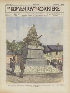 Das Denkmal Für Major Pietro Toselli, Den Helden Von Amba Alagi, Am Letzten Sonntag In Peveragno Eingeweiht
