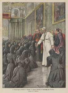 Die lombardische Pilgerfahrt zum Vatikan, die Damen werden vom Papst zum Handkuss zugelassen
