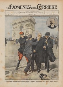 Der Präsident der französischen Republik, Fallières, von einem Nationalisten angegriffen und geschlagen