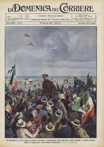 Die triumphale Ankunft der italienischen Flieger, angeführt von Minister Italo Balbo, in Porto Natal