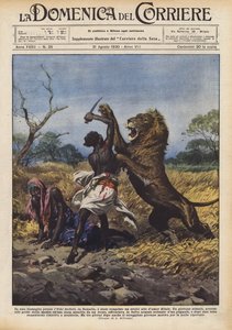 In einem Waldgebiet bei Uebi Scebeli in Somalia wurde eine heroische Tat der kindlichen Liebe vollbracht von Achille Beltrame