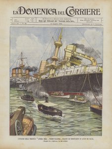Die Strandung des Schlachtschiffs Andrea Doria bei Gallipoli während der Torpedoübungen