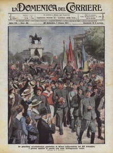 Die großartige patriotische Demonstration in Mailand anlässlich des 20. September von Achille Beltrame