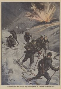 Der Krieg auf dreitausend Metern, unsere Skifahrer zerstören zwei Blockhäuser mit Minen