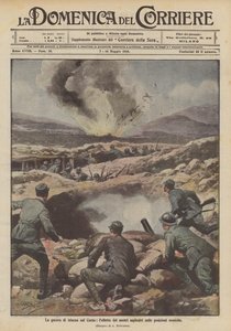 Der Grabenkrieg auf dem Karst, die Wirkung unserer Sprengstoffe auf die feindlichen Stellungen von Achille Beltrame