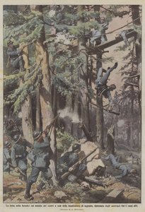 Der Kampf in den Wäldern, ein Angriff unserer Truppen auf eines der von den Österreichern errichteten Hinterhalte