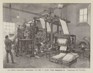 Unsere amerikanische Hoe-Maschine, mit der die Domenica del Corriere gedruckt wird von Achille Beltrame