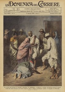 Die Szene der Verhaftung Gandhis in Bombay