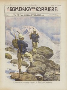 Die Wachen an den Grenzen Italiens, am Kleinen Sankt Bernhard von Achille Beltrame