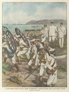 Die großen Marineübungen der gesamten Mittelmeerflotte, Admiral Bettolo beobachtet eine