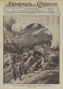 Die neuen Waffen der Alliierten, ein englisches Land-Dreadnought auf deutschen Positionen