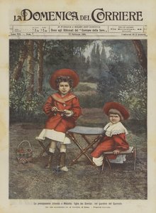Die Prinzessinnen Jolanda und Mafalda, Töchter der Herrscher, im Garten des Quirinals