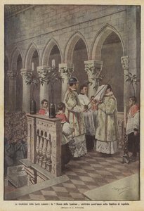 Die Traditionen der befreiten Länder, die Messe des Schwertes, die dieses Jahr in der Basilika von Aquileia gefeiert wurde