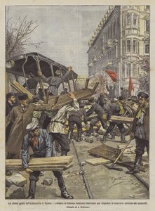 Die letzten Taten der Autokratie in Russland, die Bürger von Odessa errichten Barrikaden, um zu verhindern von Achille Beltrame