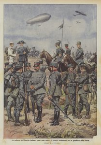Die Uniformen der italienischen Armee, wie die Männer gekleidet sind, die für die Größe des Vaterlandes kämpfen