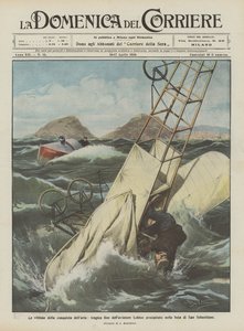 Die Opfer der Eroberung der Luft, tragisches Ende des Fliegers Leblon, der in die Bucht von San Sebastian stürzte