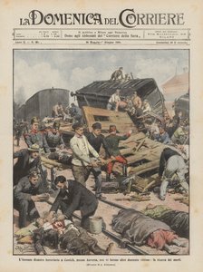 Die riesige Eisenbahnkatastrophe in Kontich bei Antwerpen, bei der über zweihundert Opfer zu beklagen waren, die Suche nach den Toten