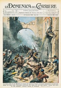 Nahkampf in den Straßen von Madrid während des Spanischen Bürgerkriegs, aus La Domenica del Corriere, 22. November von Achille Beltrame