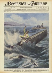 Während er auf dem Lago Maggiore bei Angera ein gerade gekauftes Motorboot fuhr?