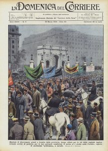 Tausende von Arbeitslosen, die aus der Provinz nach London gekommen sind, marschierten durch die Straßen der Hauptstadt