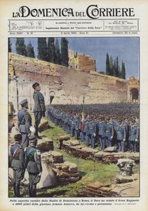 In der prächtigen Kulisse des Stadions von Domitian in Rom hielt der Duce den großen Bericht vor 4000