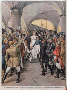 Aufführung der Oper Germania von Alberto Franchetti (1860-1942) im Teatro alla Scala in Mailand im Jahr 1902 von Achille Beltrame