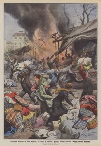 Malermarkt von Porta Palazzo in Turin in Flammen, fünfzehn Stände zerstört und mehrere Menschen erstickt