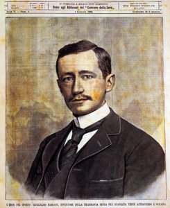 Porträt von Guglielmo Giovanni Maria Marconi von Achille Beltrame