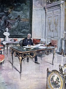Präsident der Französischen Republik Félix Faure im Jahr 1899 (Illustration von Achille Beltrame) von Achille Beltrame