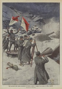 Auf den Positionen unserer Festungsartillerie, während das Feuer gegen die feindlichen Verteidigungen eingestellt wird