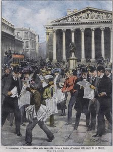 Der Tag nach dem Tod von König Edward VII. Illustration von Achille Beltrame. Mai 1910. von Achille Beltrame