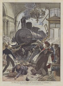 Ein Zug im Speisesaal des Bahnhofs von Frankfurt am Main von Achille Beltrame