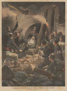 Ein bewegendes Ereignis der Katastrophe von Palermo, nach 26 Stunden unter den Trümmern gerettet von Achille Beltrame