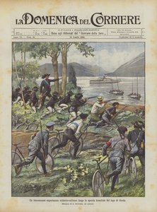 Ein interessantes militärisches Fahrradexperiment entlang des brescianischen Ufers des Gardasees von Achille Beltrame
