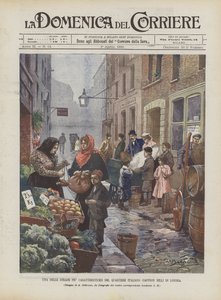 Eine der charakteristischsten Straßen des italienischen Viertels (Saffron Hill) in London