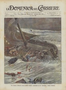 Ein tragischer Sturm in der venezianischen Lagune, Schiffbruch eines Bragozzo bei Chioggia