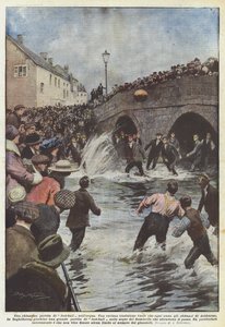 Ein lautes Fußballspiel im Wasser