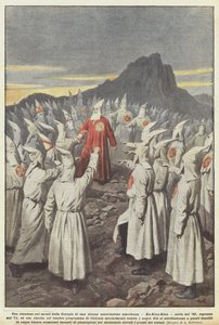 Ein Treffen in den Bergen von Georgia einer seltsamen amerikanischen Vereinigung, Ku-Klux-Klan