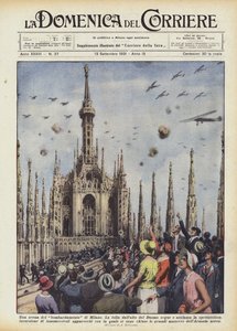 Eine Szene des Bombardements von Mailand